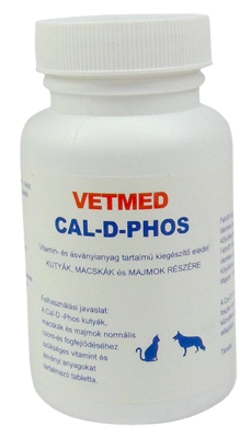 Vetmed Cal-D-Phos csonterősítő tabletta kutyáknak, macskáknak 75 db
