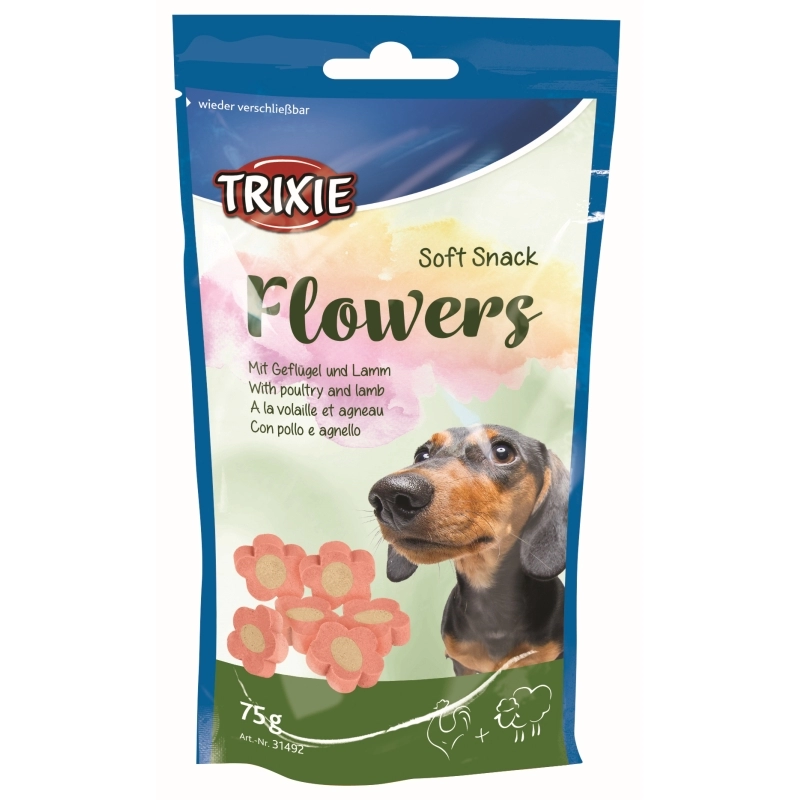 Trixie Jutalomfalat Soft Snack Flowers Bárány-csirke 75g