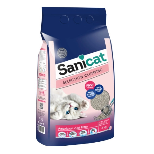 Sanicat macskaalom Selection Clumping American csom. bentonit 6kg