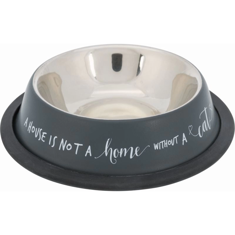 Tál Fém Macskának Gumiperemmel 0.2L/15cm Szürke