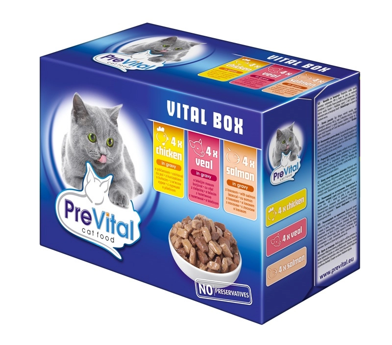 Prevital Alutasakos Macskaeledel 12x100g Multipack Vegyes Íz