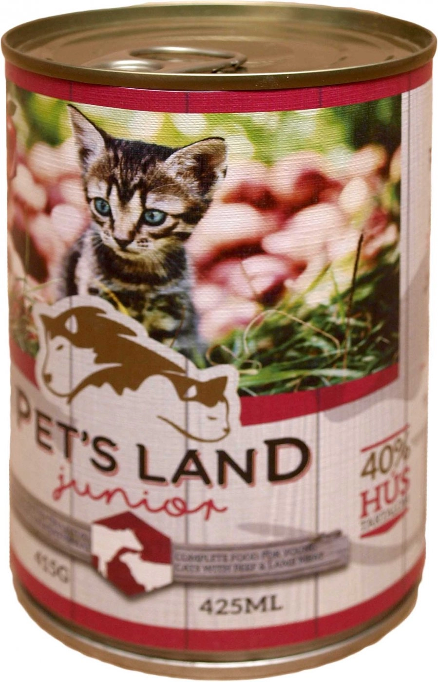 Pet s Land Cat Junior Konzerv Marhamáj-Bárányhús almával 415g