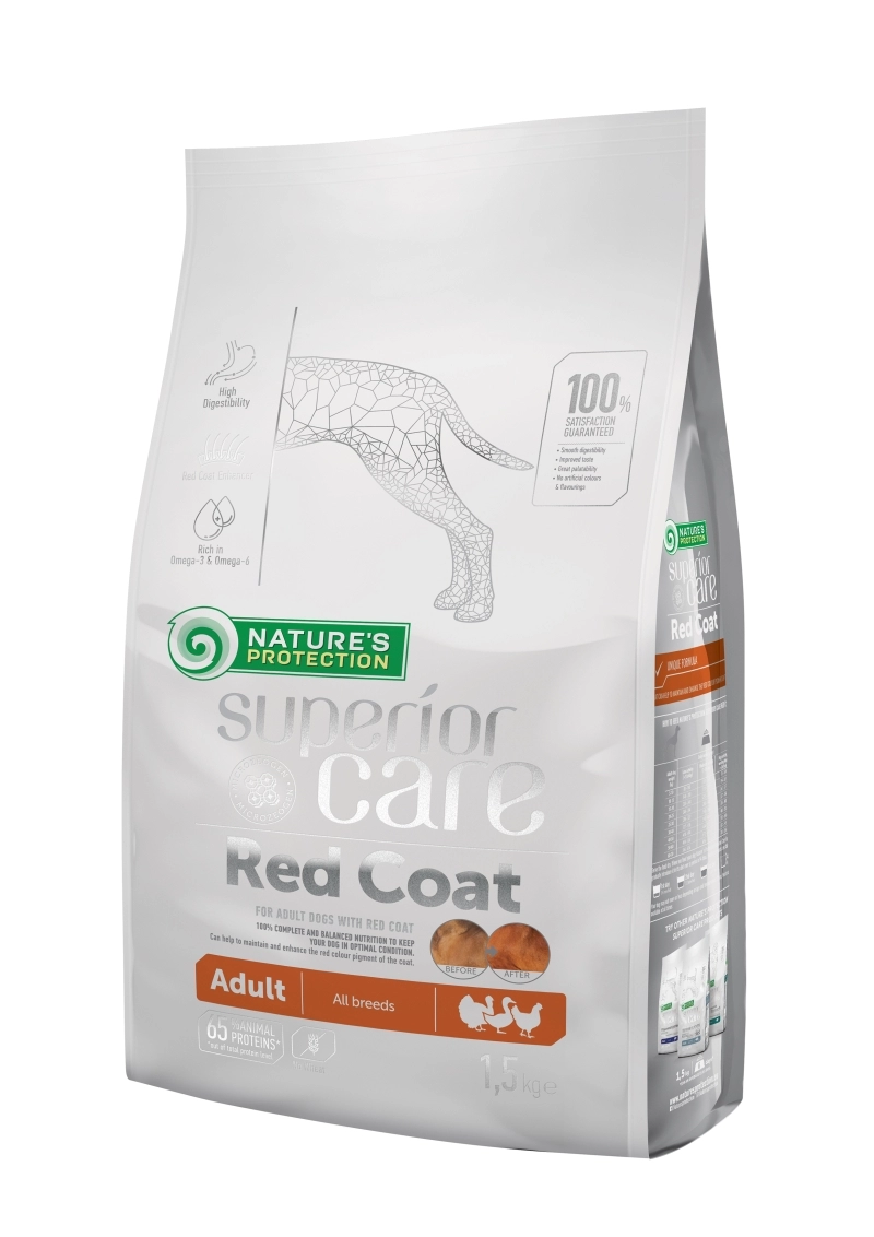Natures Protection Dog Adult SC Red Coat Poultry 1,5kg