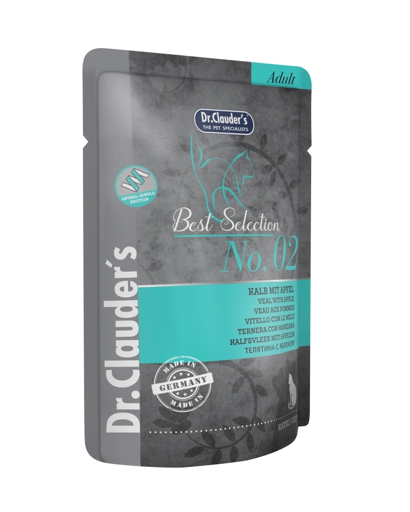 Dr.Clauders Cat Best Selection No2 Alutasak Borjú almával - Mono Protein 85g
