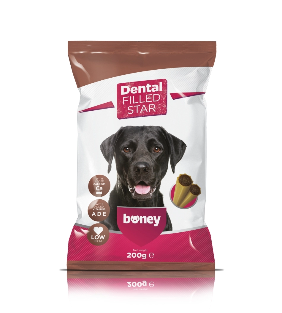 Boney Jutalomfalat Dental Filled Star 200g