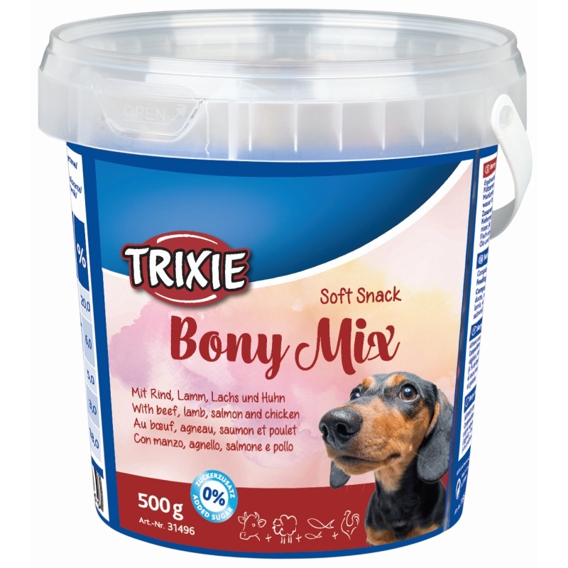 Jutalomfalat Soft Snack Bony Mix Vödrös 500g