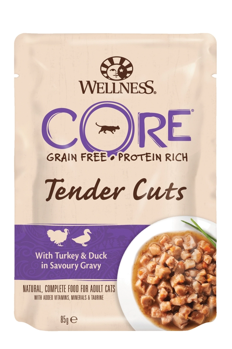 Wellness Core Cat Tender Cuts Alutasak Pulyka&Kacsa ízletes szószban 85g