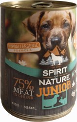 Spirit of Nature Dog konzerv Junior Bárányhússal és nyúlhússal 415g