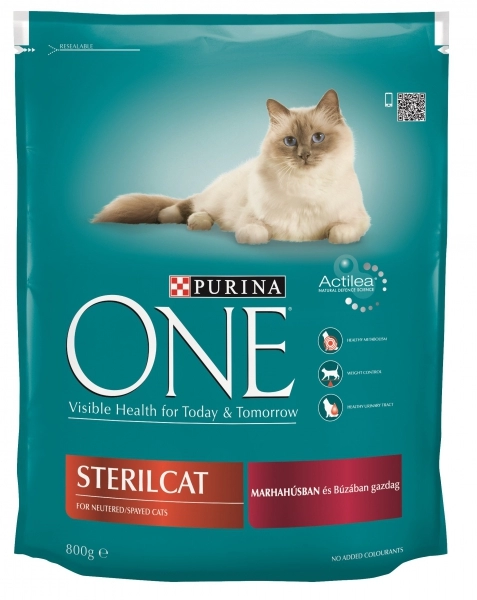 ONE Száraz Macska Sterilcat Marha+Búza 800g