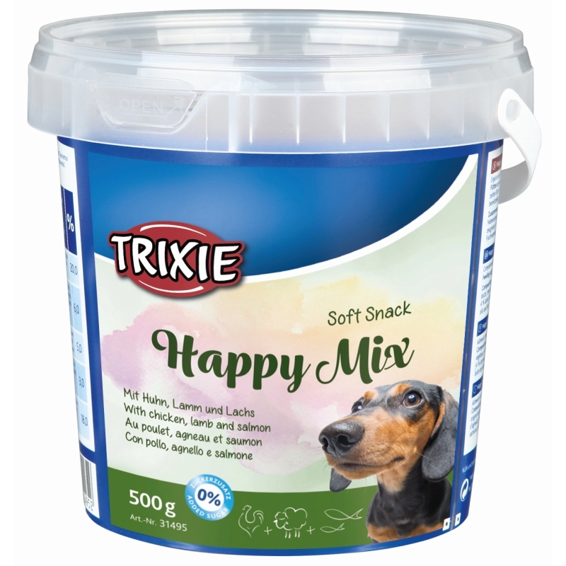 Jutalomfalat Soft Snack Happy Mix Vödrös 500g