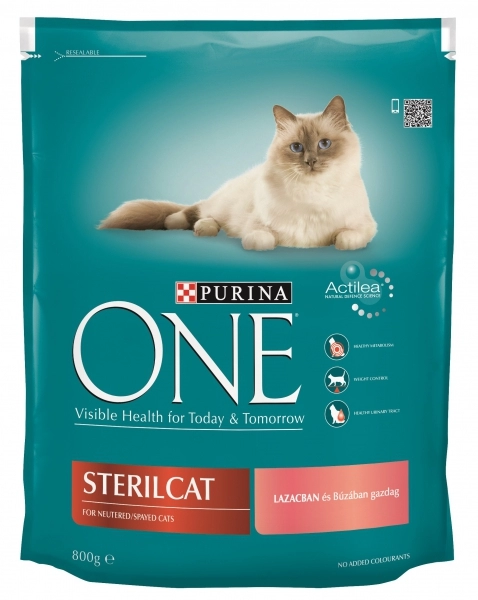 ONE Száraz Macska Sterilcat Lazac+Búza 800g