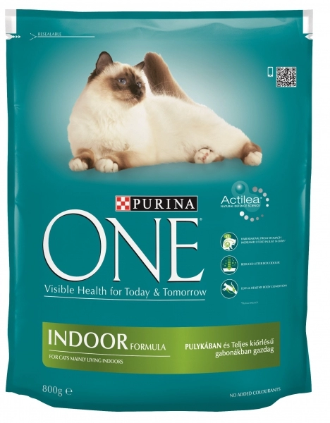 ONE Száraz Macska  Indoor Pulyka+Teljes Kiőrlésű Gabonák 800g