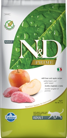 N&D Cat Prime vaddisznó&alma adult 10kg