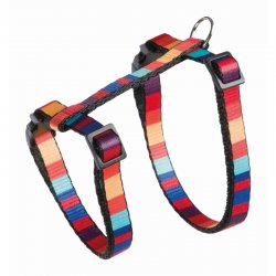 Hám+póráz macskának színes 25-45cm/10mm 1,2m