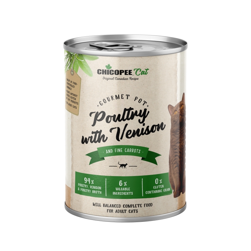 Chicopee konzerv Cat Adult Gourmet Pot Poultry&Venison 400g