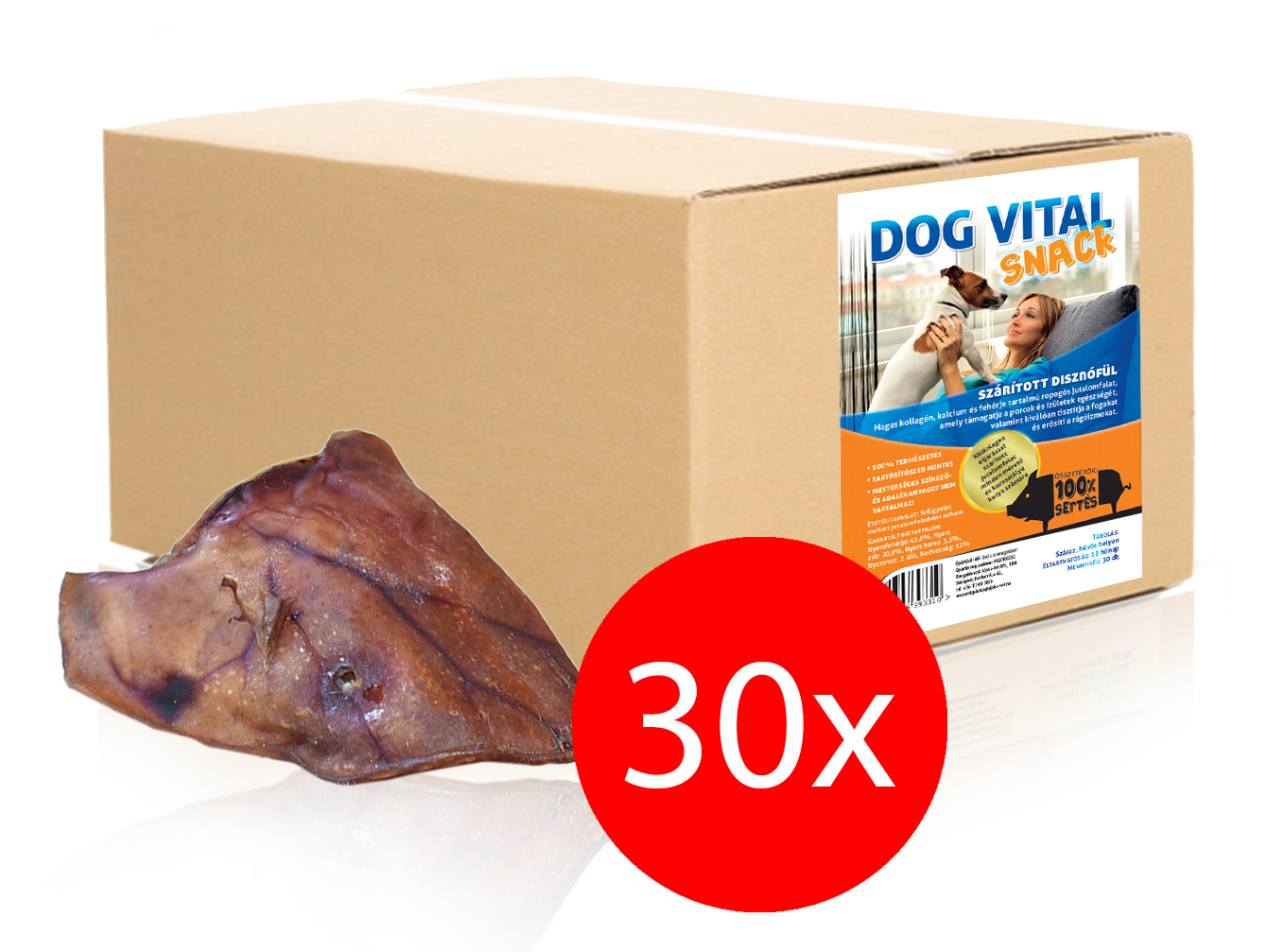 Dog Vital Disznófül 30db/karton
