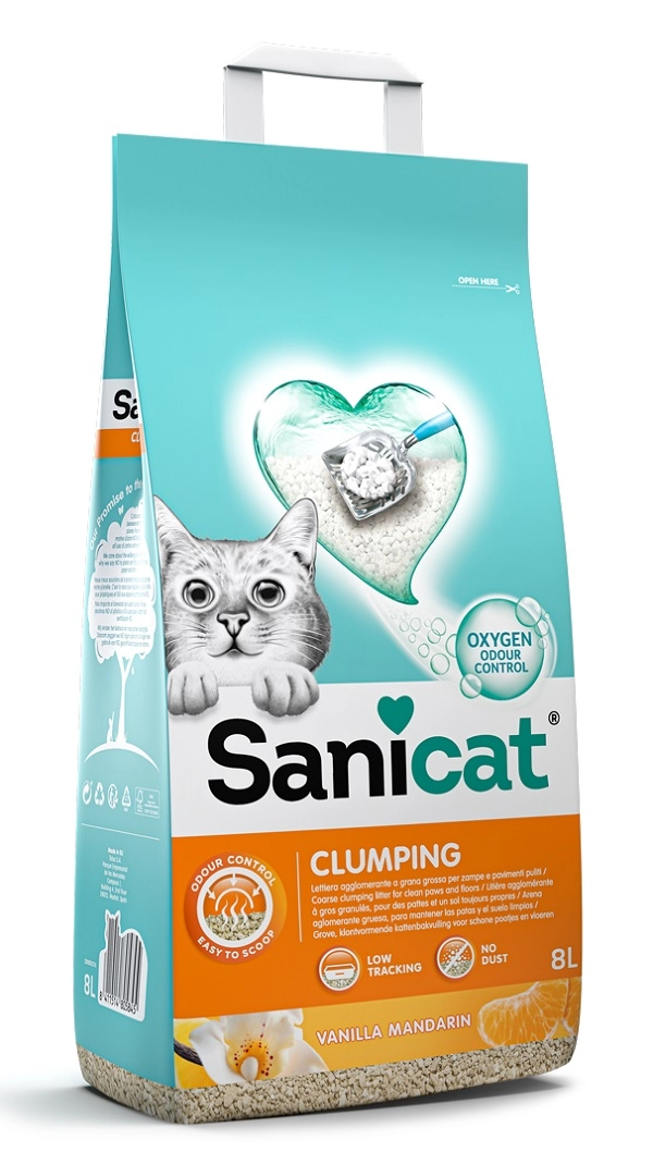 Sanicat macskaalom Clumping Vanília&mandarin csomósodó bentonit 8l