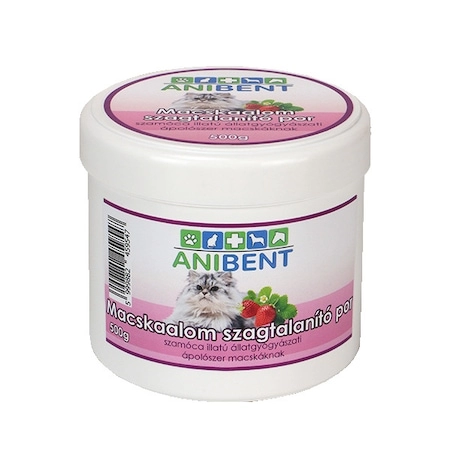 Anibent Macskaalom Szagtalanító Por Szamócás 500g