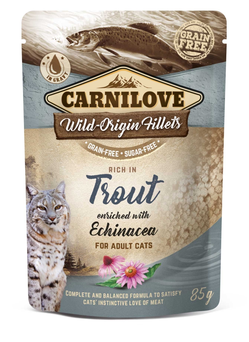 Carnilove Cat tasakos Trout with Echinacea - Pisztráng echinaceával 85g
