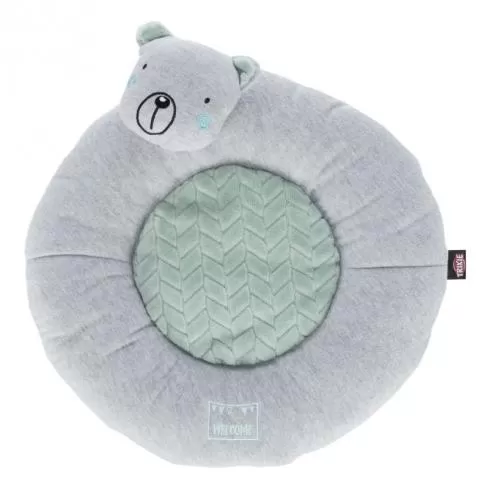 Fekhely Junior Mackóval 40cm Világosszürke/Világoslila