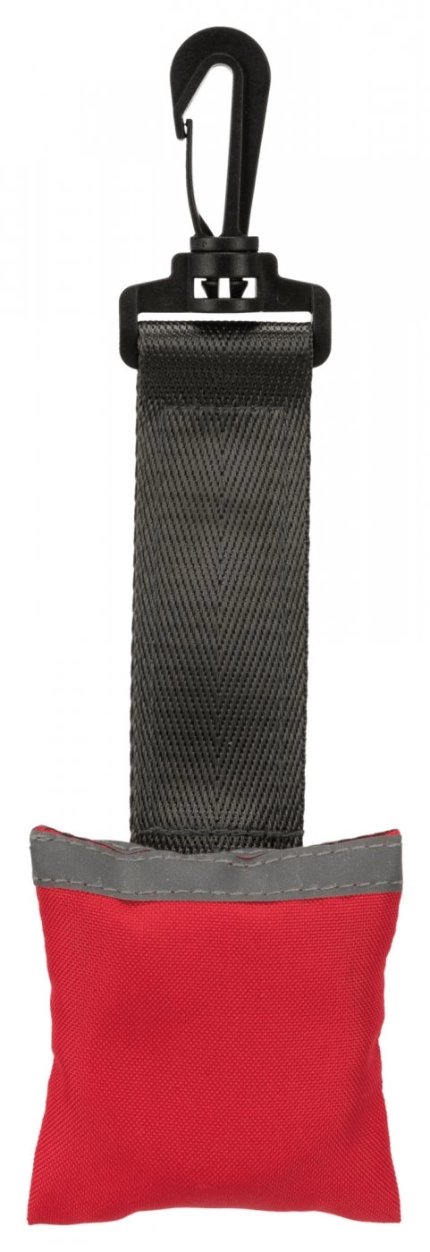 Mágneses csörgő 22 cm, piros / szürke