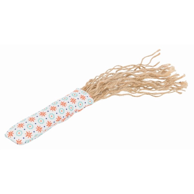 Játék Macskának Rúd Rojtokkal Szövet/Juta 20cm