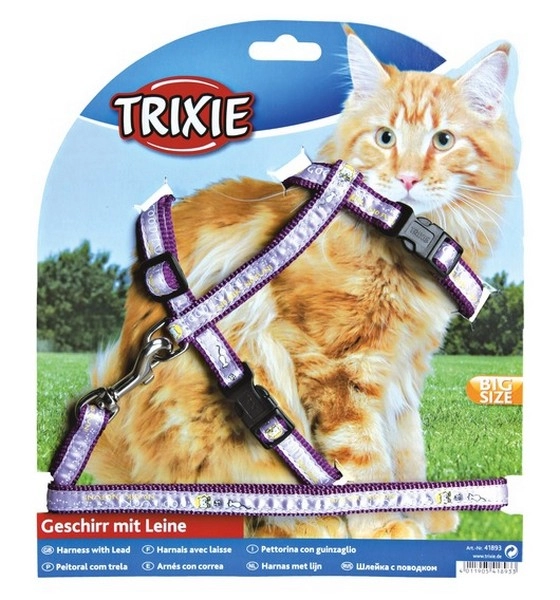 Hám És Póráz Xl Macskának Mintás 34-57cm/13mm 1,2m