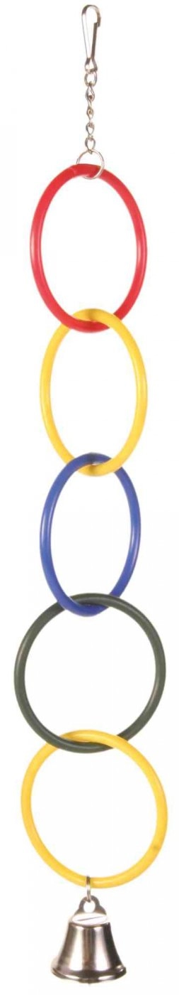 Játék Madárnak Karikák Lánccal+Csengővel 25cm