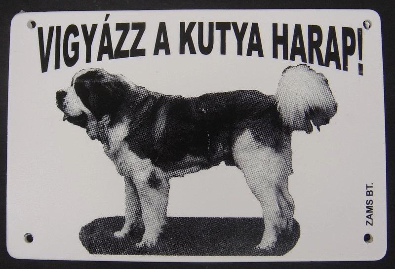 Kutya Harap Tábla Műanyag 8x12cm