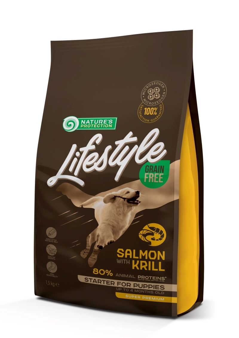 Natures Protection Lifestyle Dog Starter Grain Free Salmon with krill 1,5kg