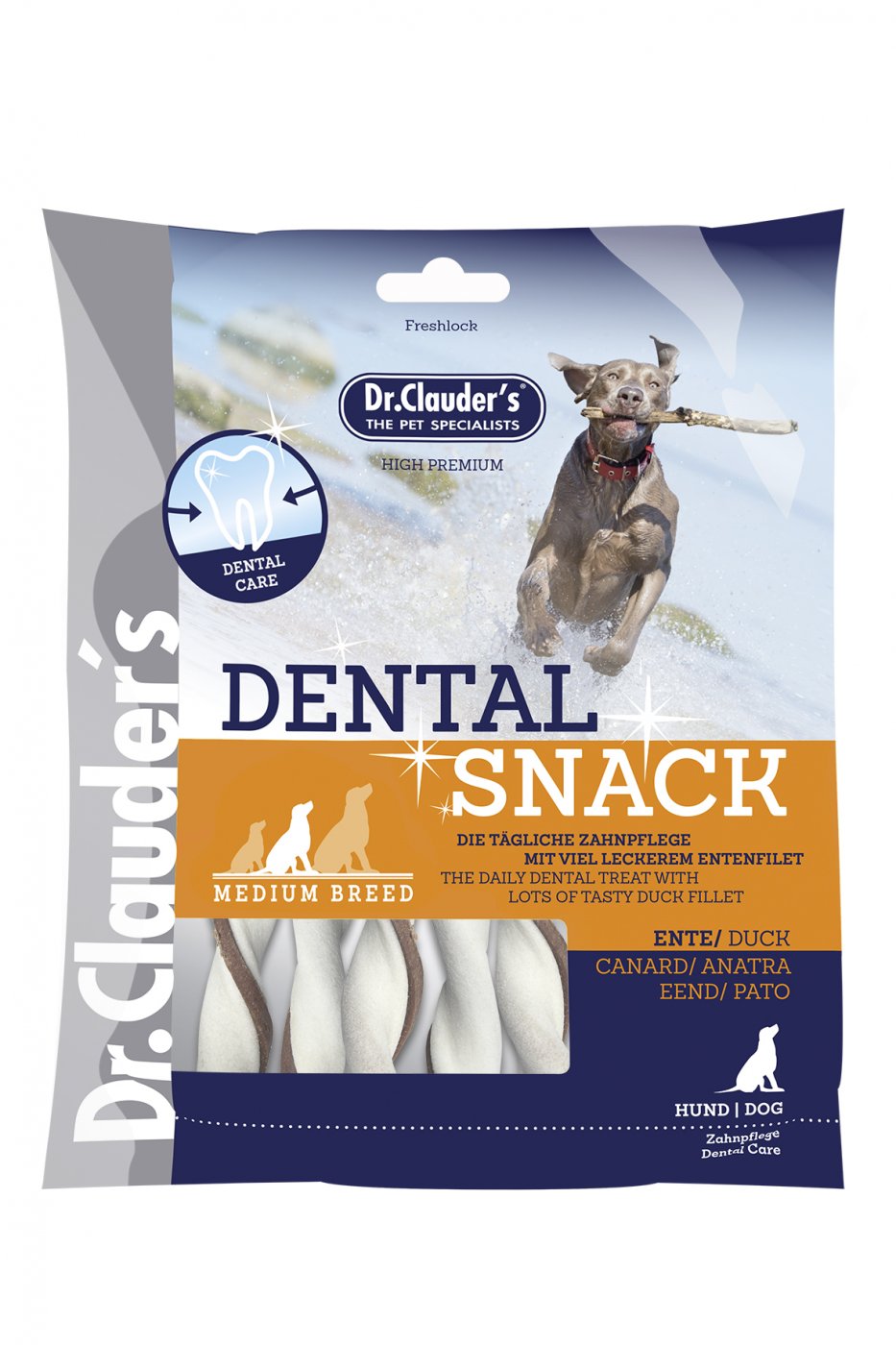 Dr.Clauders Dog Jutalomfalat Dental Snack Kacsa Medium 170g