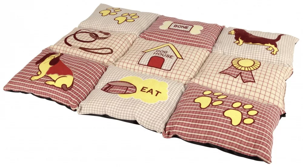 Fekhely több lapból álló patchwork) 80x55cm piros/bézs