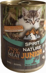 Spirit of Nature Cat konzerv Junior Bárányhússal és nyúlhússal 415gr