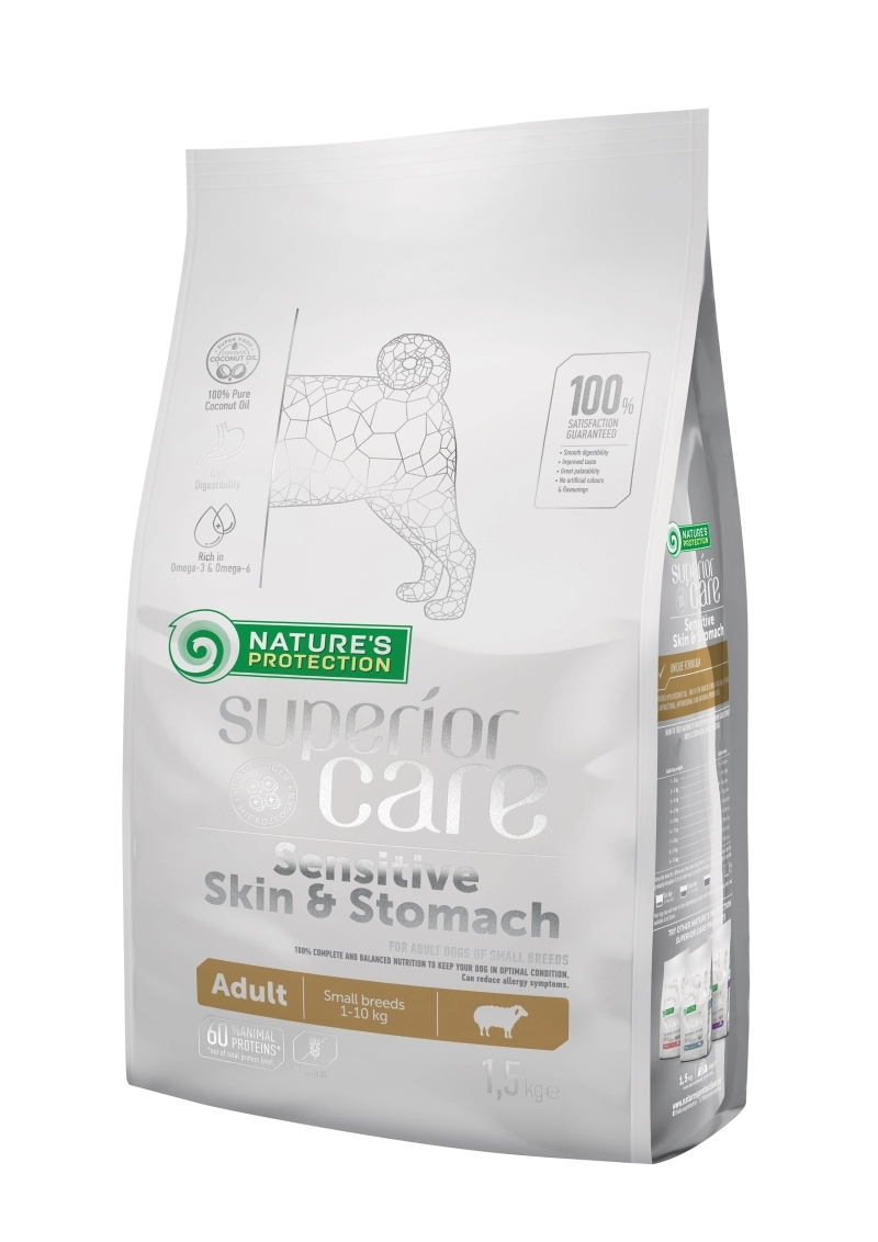Natures Protection Dog Adult SC Sensitive Skin&Stomach Lamb Small 1,5kg