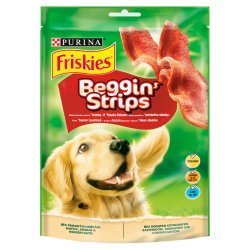 Friskies Beggin' Strips Bacon ízesítésű kutya jutalomfalat 120g