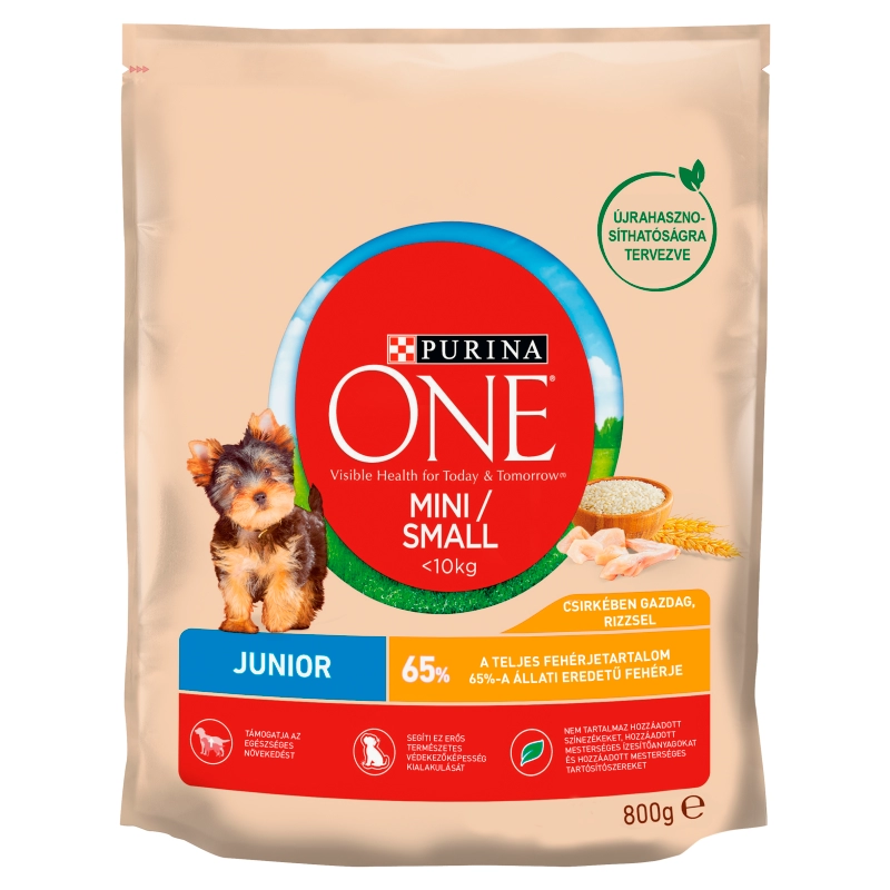 Purina One Mini Junior csirkében gazdag száraz kutyaeledel 800 g