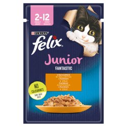 Felix Fantastic Junior aszpikban nedves macskaeledel
