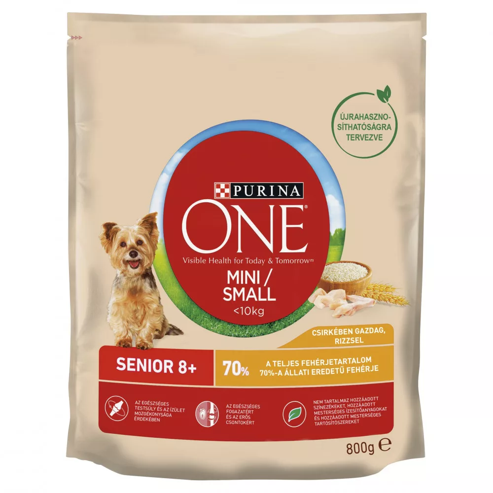 ONE Száraz Kutya Mini Senior Csirke+Rizs 800g