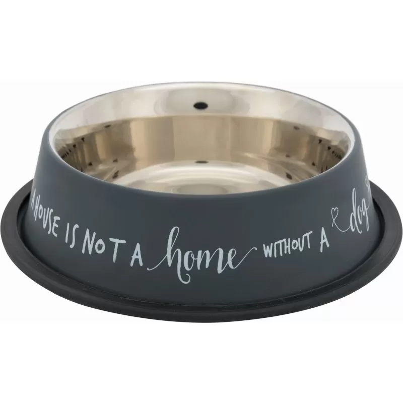 Tál Fém Macskának Gumiperemmel 0.7L/21cm Szürke