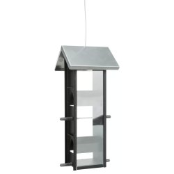 Kültéri Madáretető Függő Műanyag/Fém 750ml/12x28x12cm Fekete