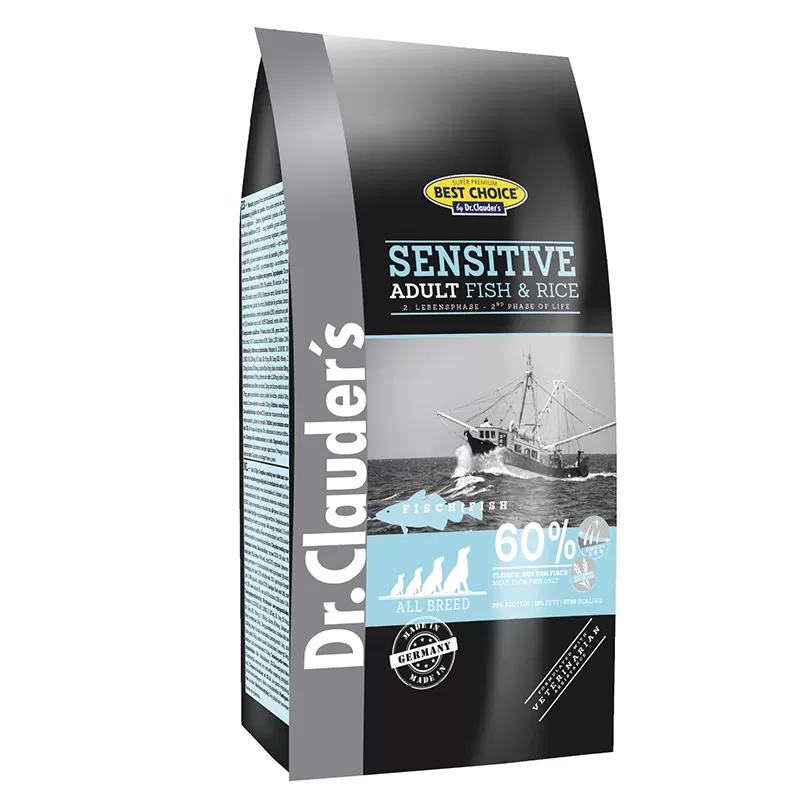 Dr.Clauders Dog Adult Sensitive Hal&Rizs 350g