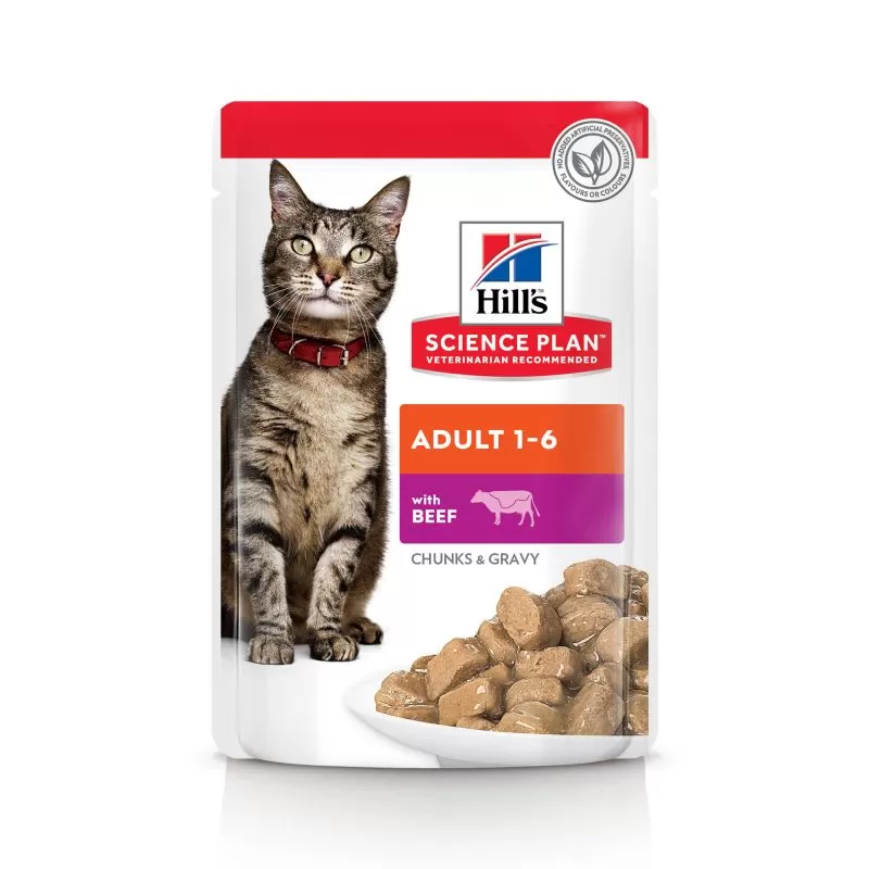 Hills SP Feline Adult Beef CiG Alutasak 12x85g