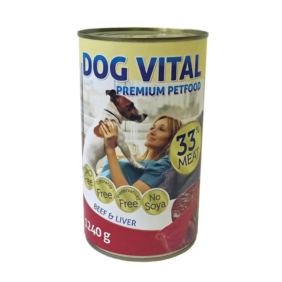 Dog Vital konzerv beef&liver&pasta 1240gr