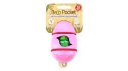 Beco Pets - Rózsaszín könnyen rögzíthető kakizacskó tartó növényi rostokból