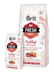 Brit Fresh Marha és Sütőtök Puppy Large Bones & Joints 12 kg
