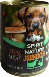 Spirit of Nature Dog konzerv Junior Bárányhússal és Nyúlhússal 6x415g