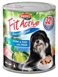 Panzi Fitactive Adult Dog Konzerv sertéssel hallal és körtével 6x1240gr