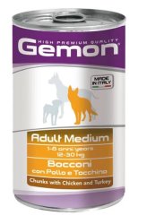 Gemon Dog Adult Medium konzerv csirke-Pulyka 24 x 1250g