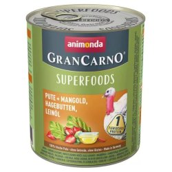 Animonda GranCarno Adult (superfood) pulyka mángold csipkebogyó lenmagolaj konzerv 400g