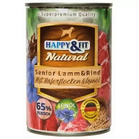 Happy&Fit Natural idős kutyáknak konzerv